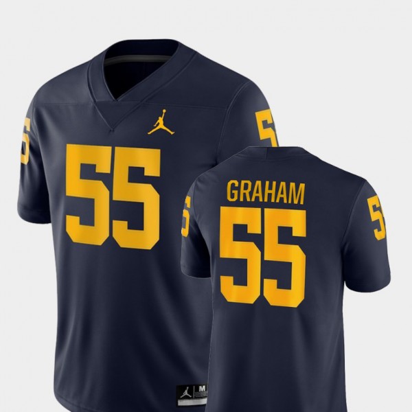 Michigan Wolverines #55 Men's Brandon Graham Jersey Navy University Game College Football